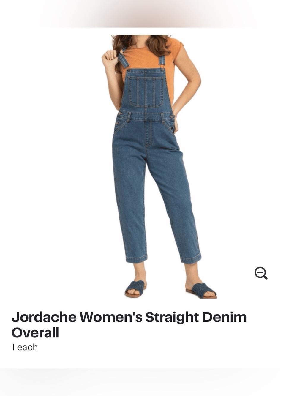 Jordache Women's Blue Denim Straight Overalls